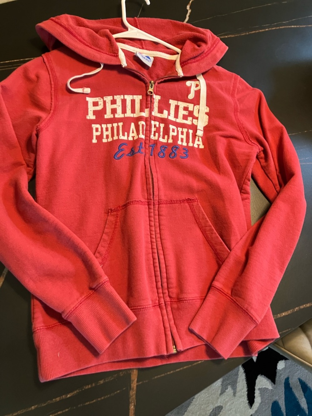 Majestic Red Phillies Philadelphia Zip-Up Hoodie
